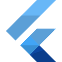 Blue Flutter development logo of "K"