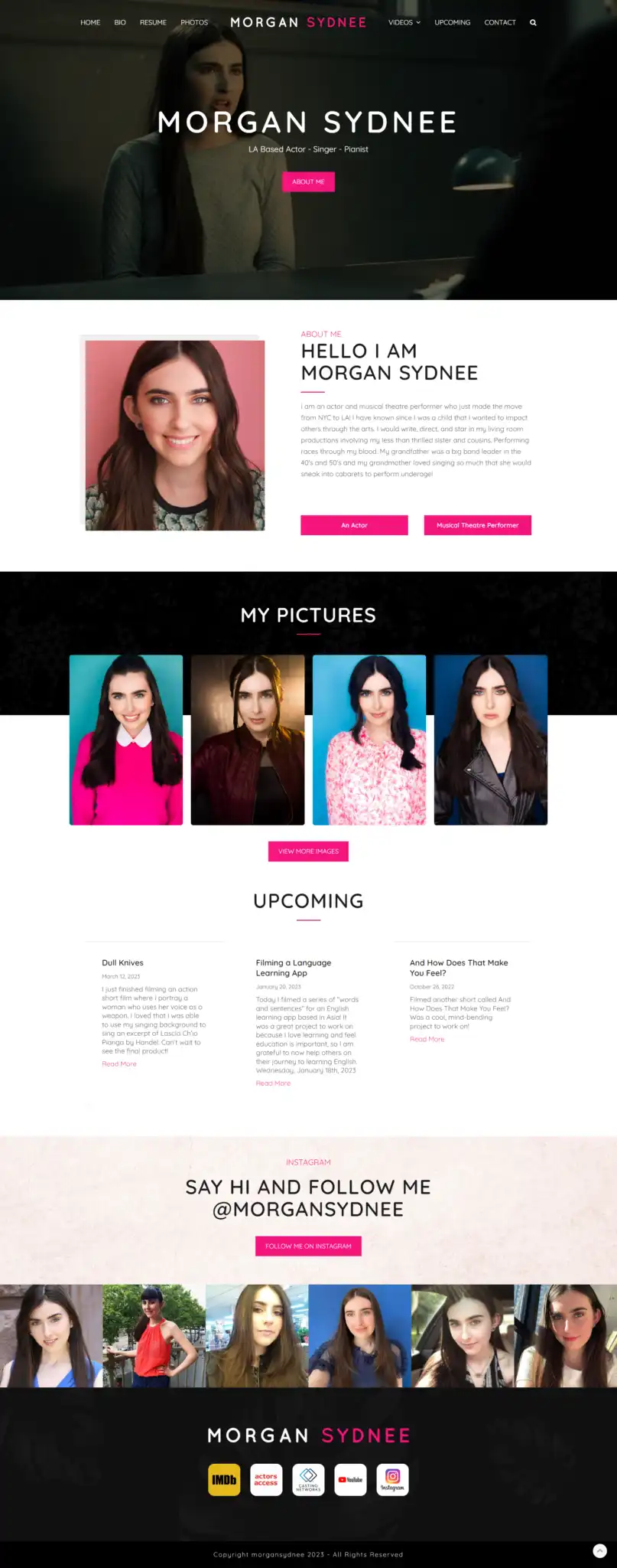 Colourful website design showcased in our portfolio's Screenshot of MORGAN SYDNEE website design